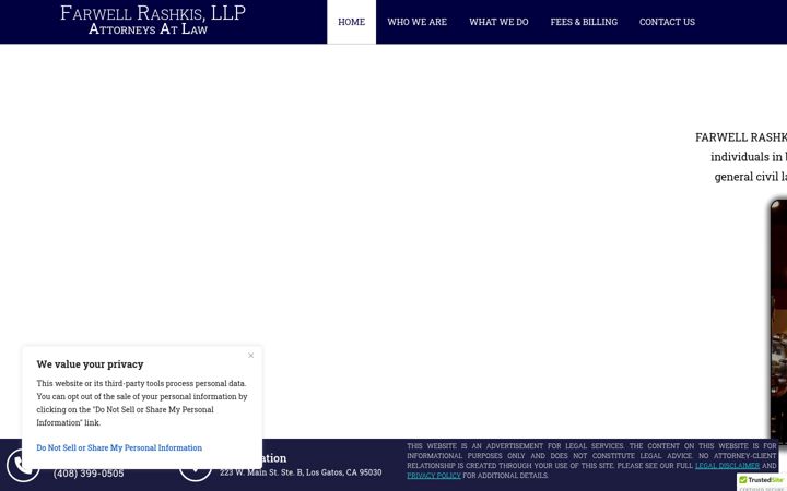 Screenshot of farwellrashkis.com