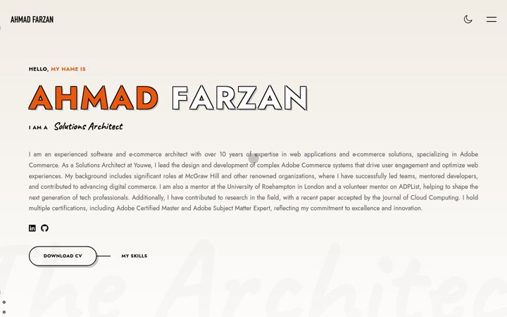 Screenshot of farzanahmad.com
