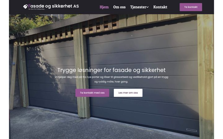 Screenshot of fasade-sikkerhet.no