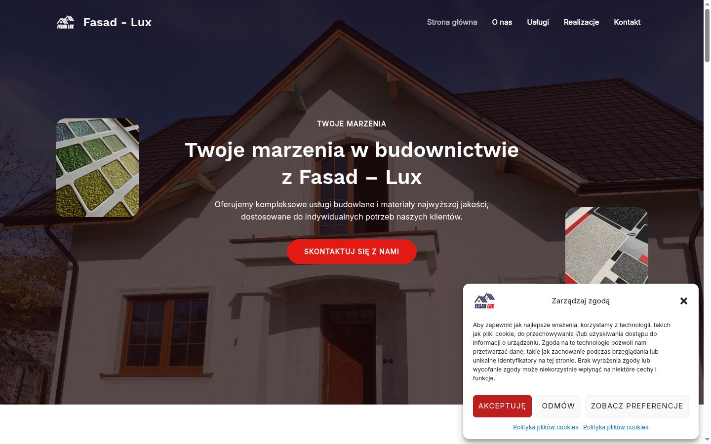 Zrzut ekranu banera zgody wyświetlanego przed jakąkolwiek interakcją
