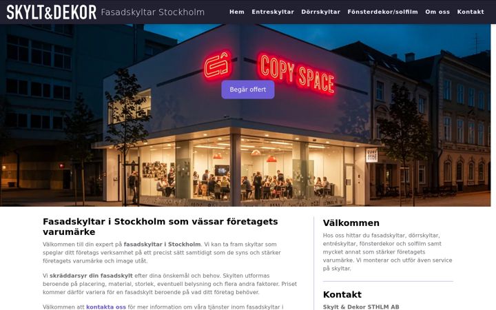 Screenshot of fasadskyltarstockholm.se