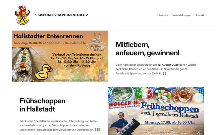 Screenshot of faschingsverein-hallstadt.de