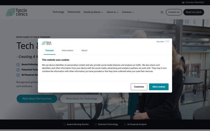 Screenshot of fasciaclinics.com