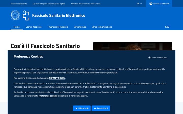Screenshot of fascicolosanitario.gov.it