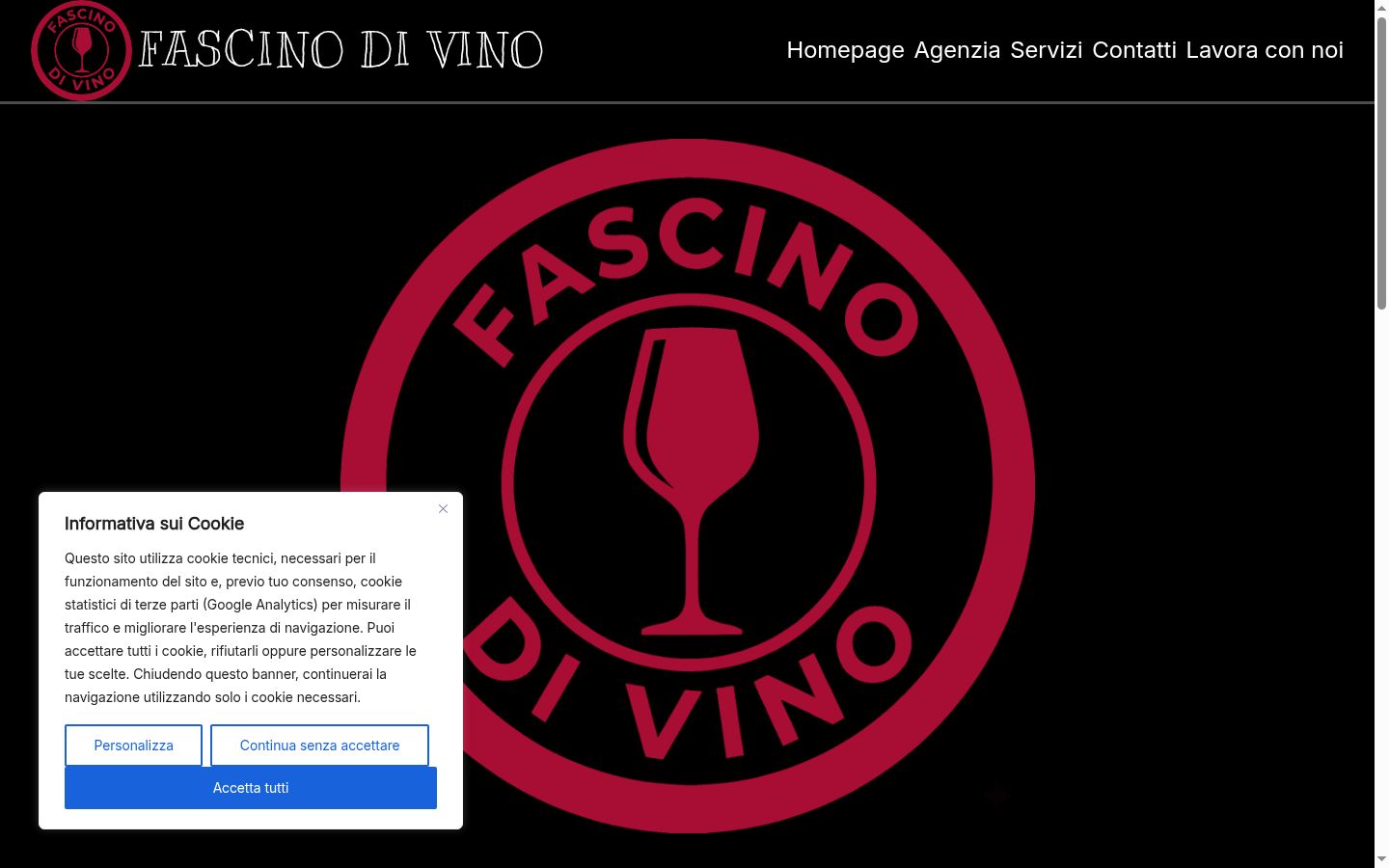 Captura de ecrã do banner de consentimento apresentado antes de qualquer interação