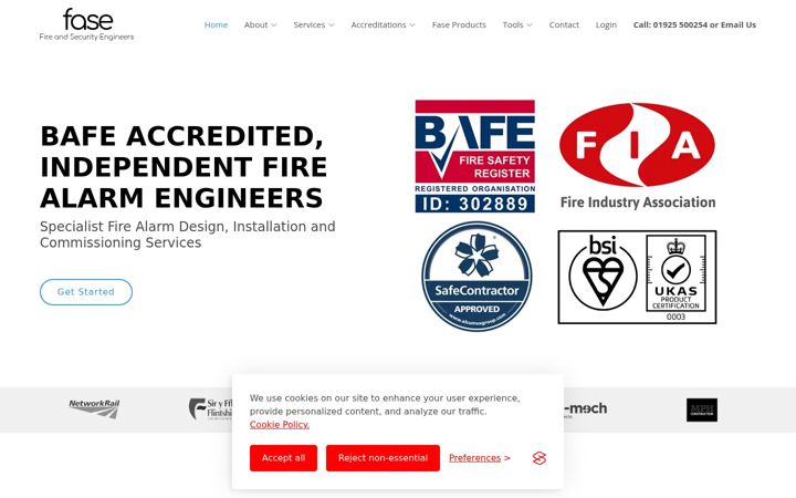 Screenshot of fase.co.uk