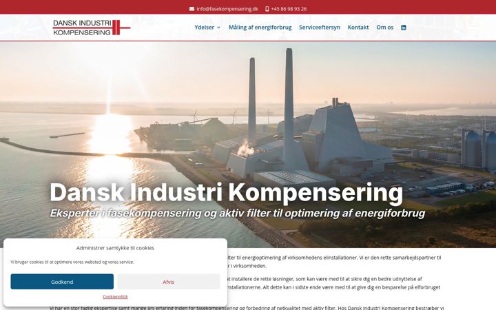 Screenshot of fasekompensering.dk