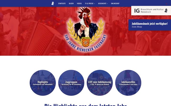 Skjámynd af fasenacht2025.de