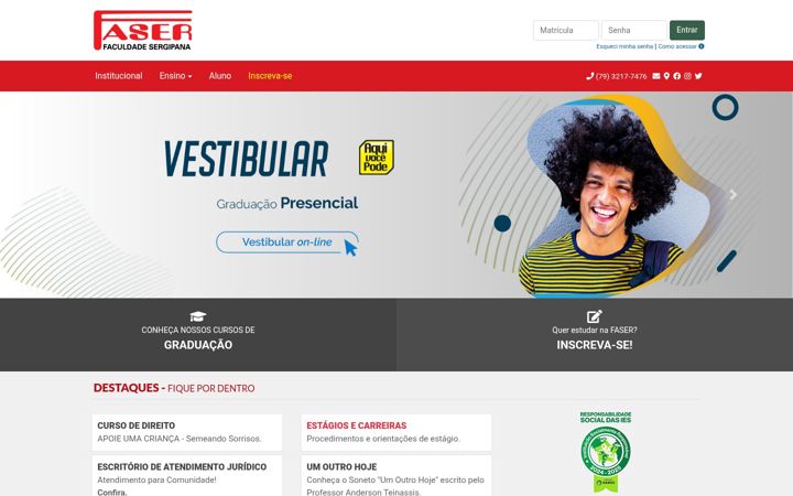 Screenshot of faser-se.edu.br