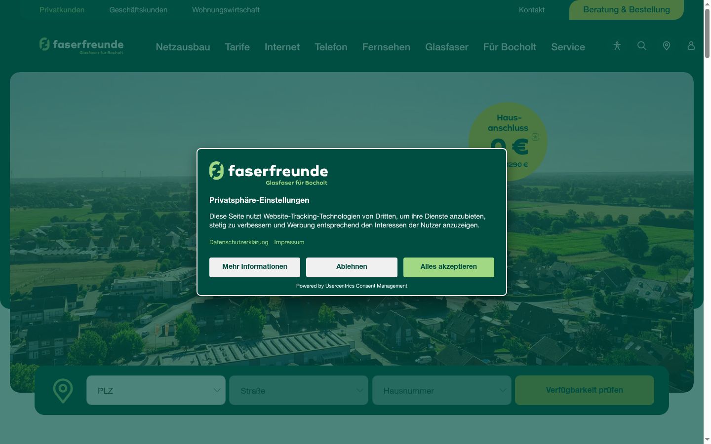 Screenshot tal-banner tal-kunsens muri qabel kwalunkwe interazzjoni