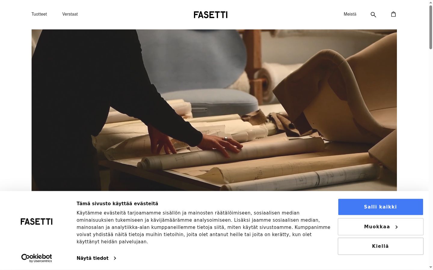 Skärmbild av samtyckesbannern som visades före någon interaktion