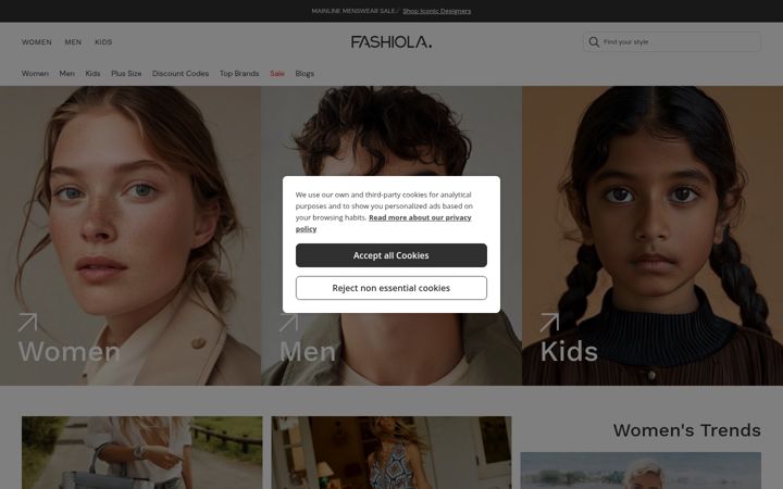 Screenshot of fashiola.co.uk