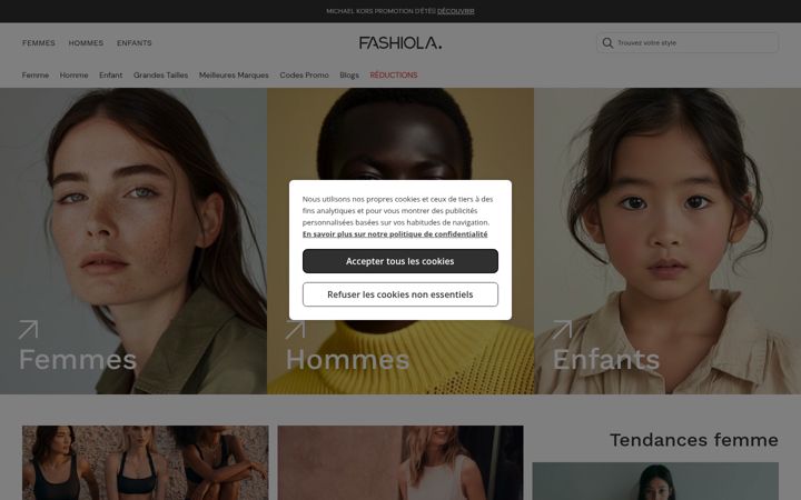 Screenshot of fashiola.fr