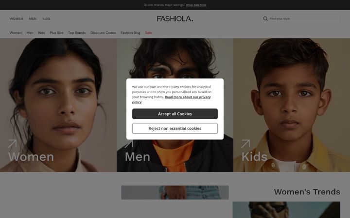 Screenshot of fashiola.in