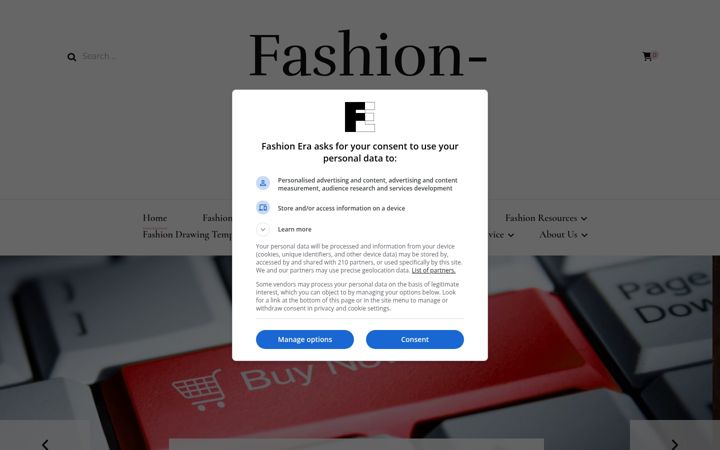 Kuvakaappaus sivustosta fashion-era.com