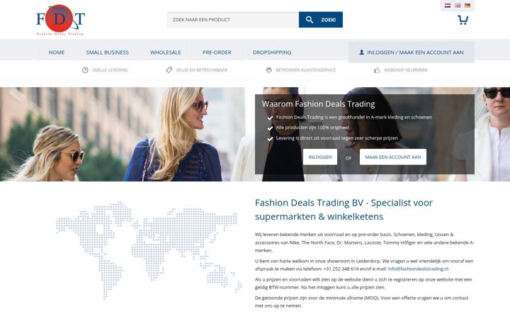 Screenshot of fashiondealstrading.nl