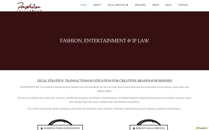 Screenshot of fashionentlaw.com