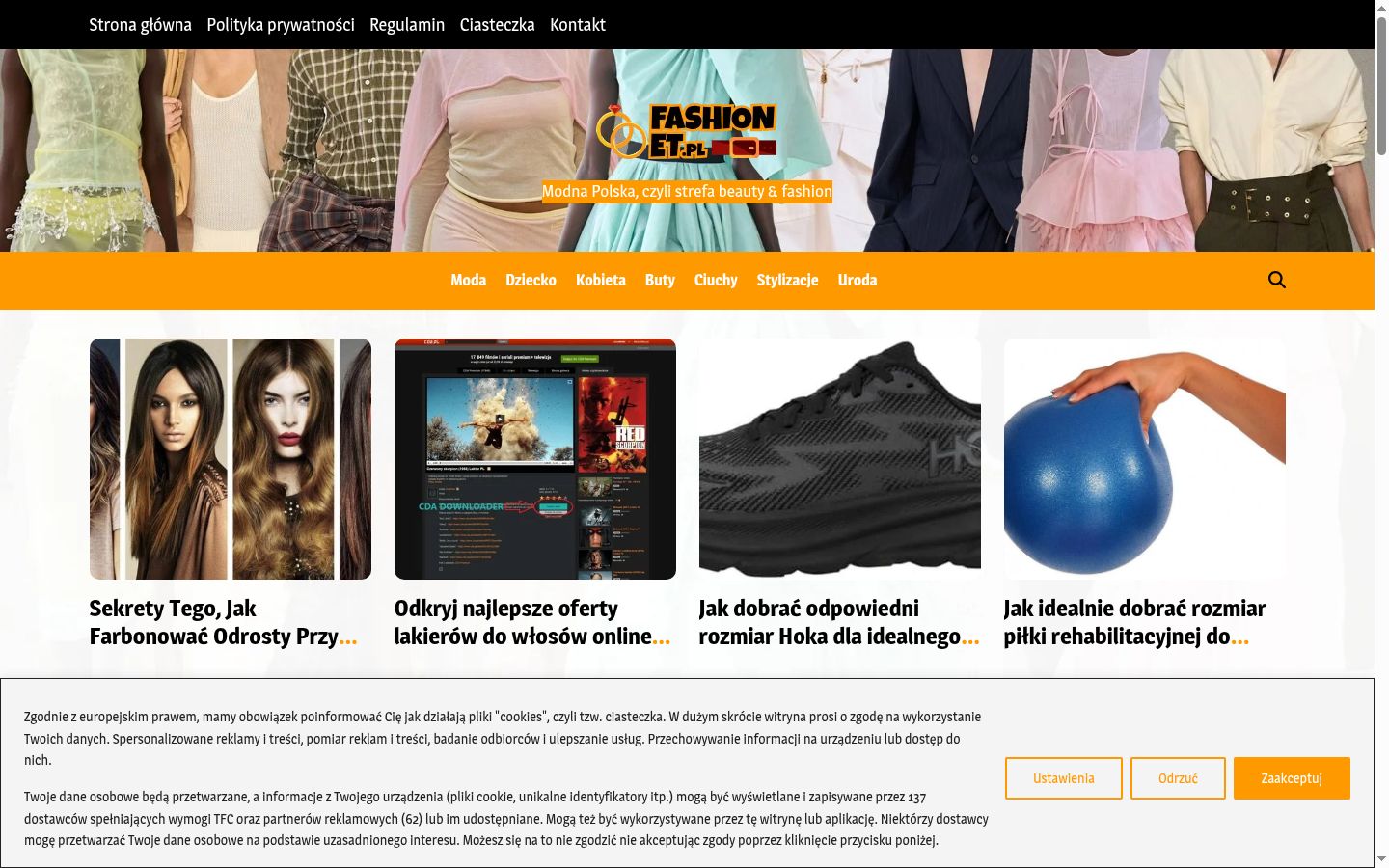Snimka zaslona bannera za privolu prikazanog prije bilo kakve interakcije