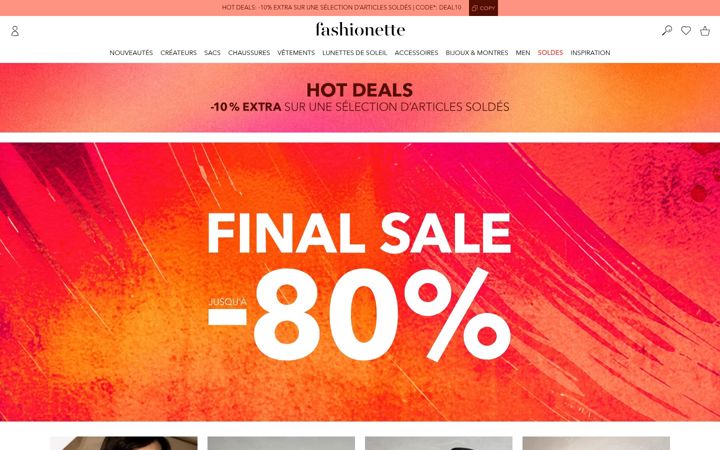 Screenshot of fashionette.fr