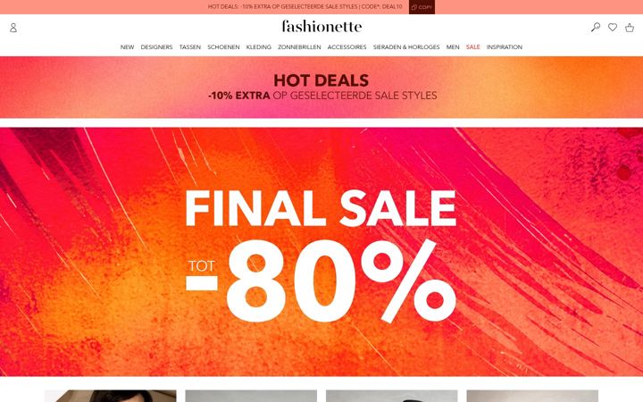 Screenshot of fashionette.nl