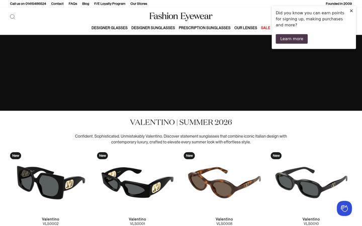 Screenshot of fashioneyewear.com