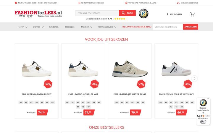 Screenshot of fashionforless.nl