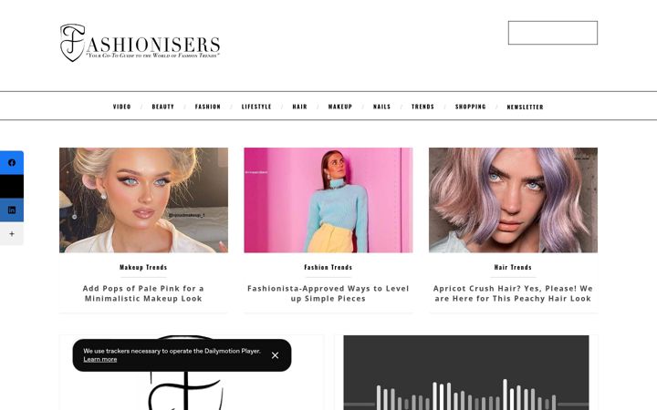 Kuvakaappaus sivustosta fashionisers.com