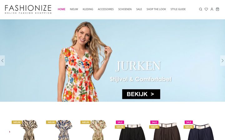 Skärmbild av fashionize.nl