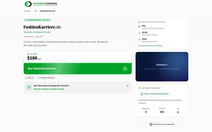Screenshot of fashionkarriere.de