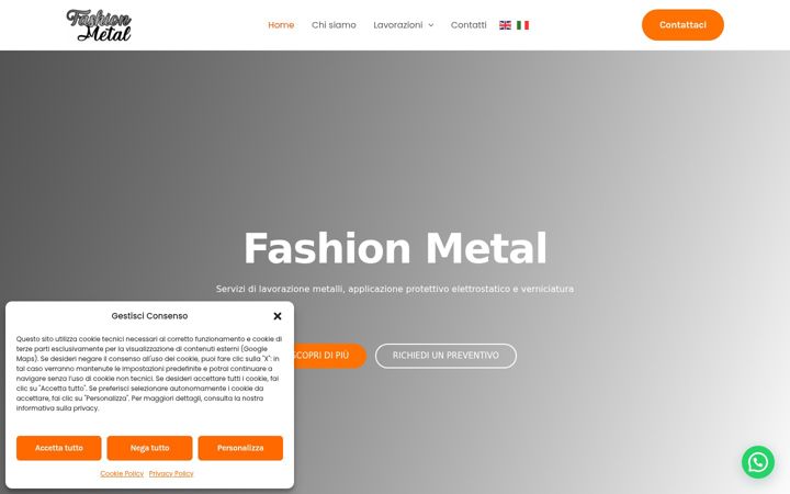 Kuvakaappaus sivustosta fashionmetalsrls.it