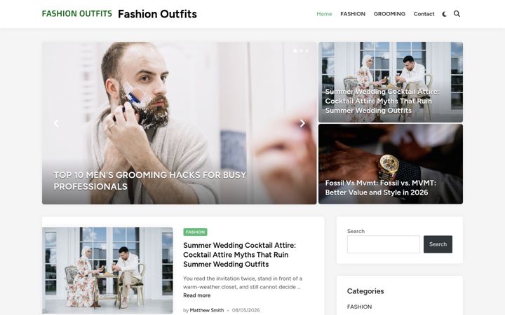 Snímek obrazovky fashionoutfits.net
