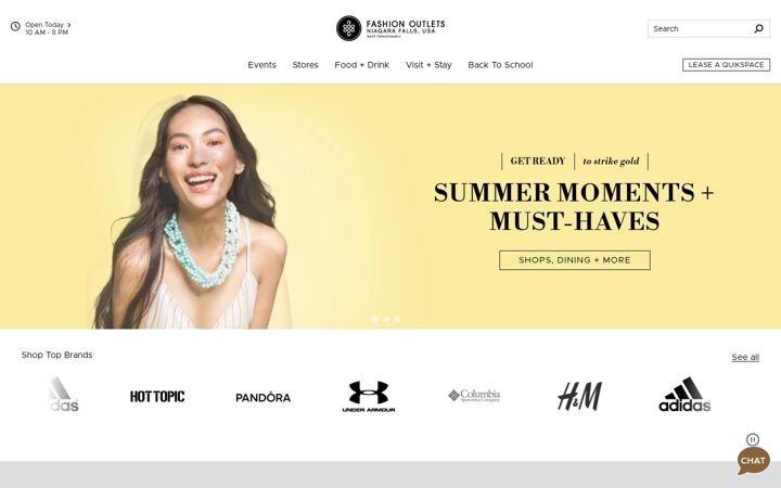 Screenshot of fashionoutletsniagara.com