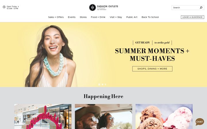 Screenshot of fashionoutletsofchicago.com