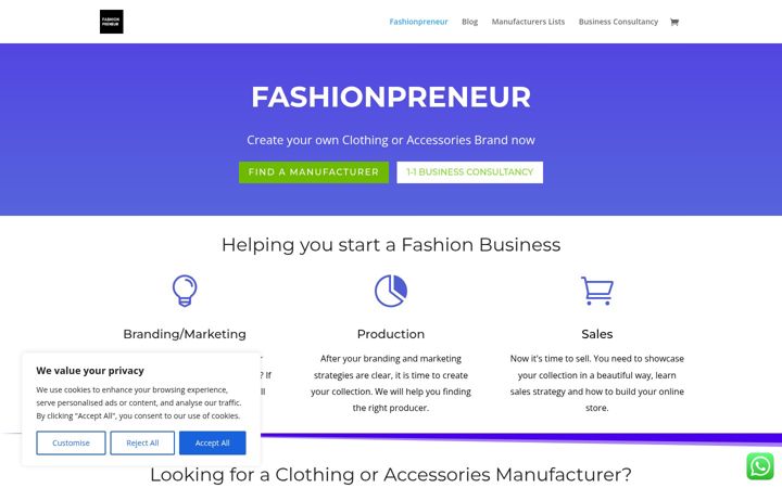 Ekrano kopija fashionpreneur.co