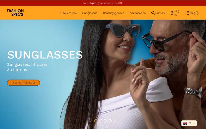 Screenshot of fashionspecs.com
