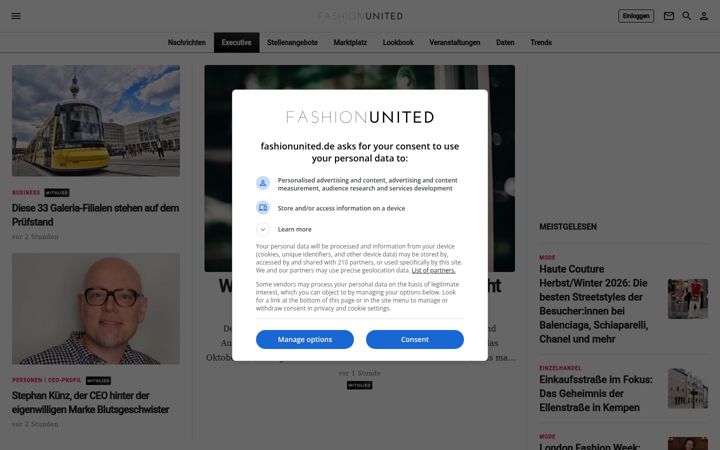 Screenshot of fashionunited.de