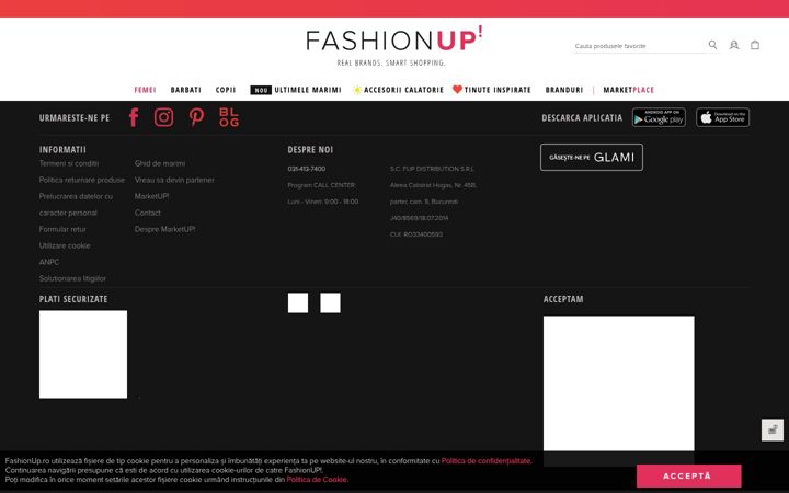 Zrzut ekranu fashionup.ro