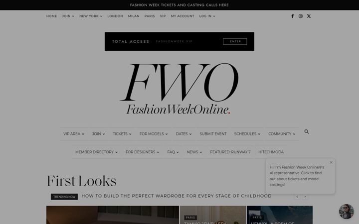 Screenshot of fashionweekonline.com