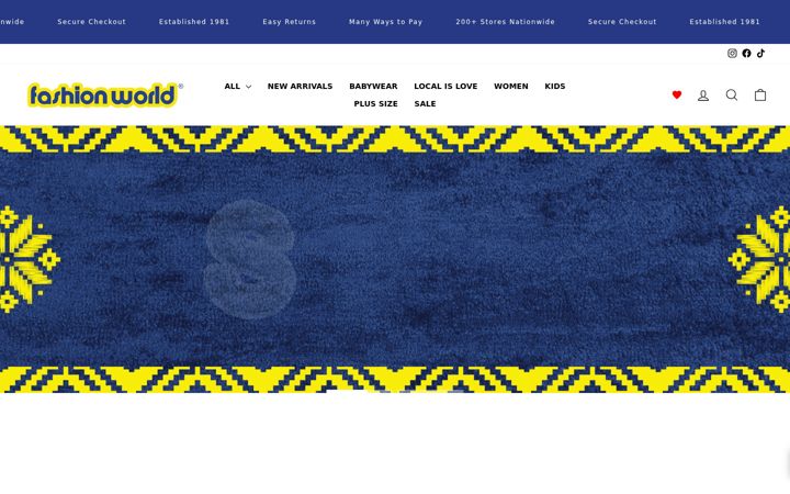 Screenshot of fashionworld.co.za