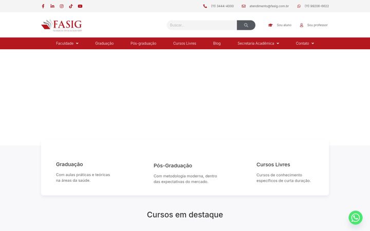 Ekraanipilt saidist fasig.com.br