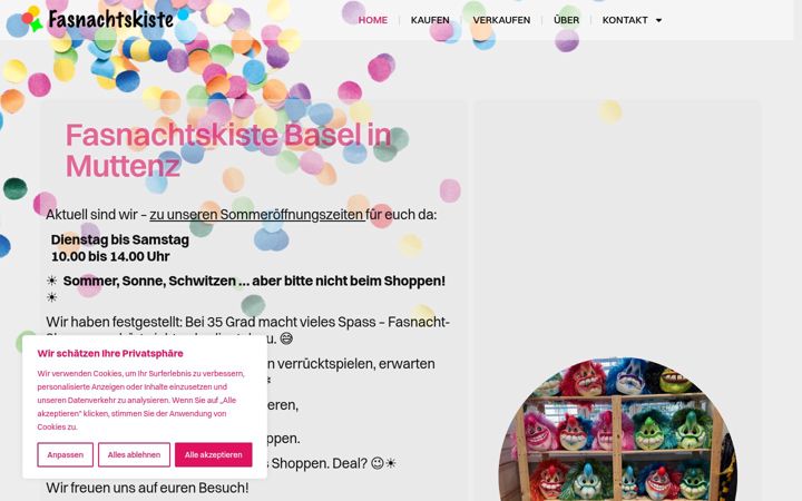 Screenshot of fasnachtskiste.ch