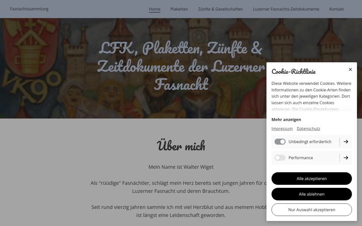 Screenshot of fasnachtssammlung.ch