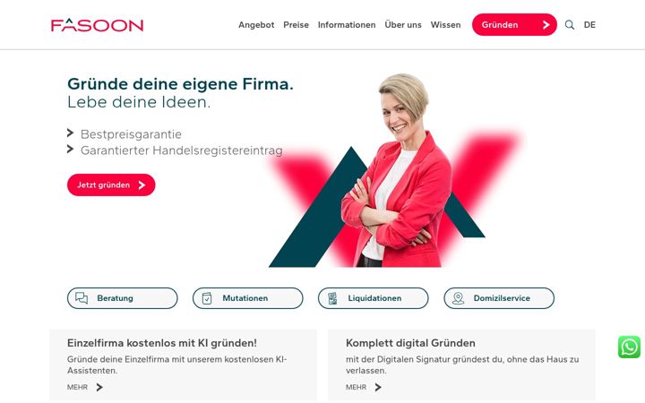 Screenshot of fasoon.ch