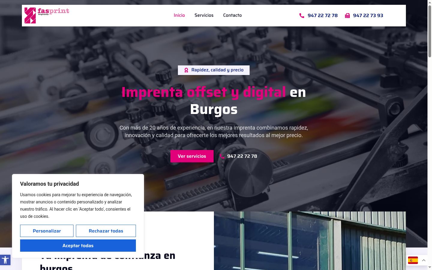 Screenshot del banner di consenso mostrato prima di qualsiasi interazione