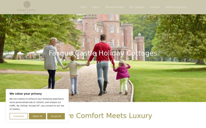 Screenshot of fasquecastlecottages.co.uk