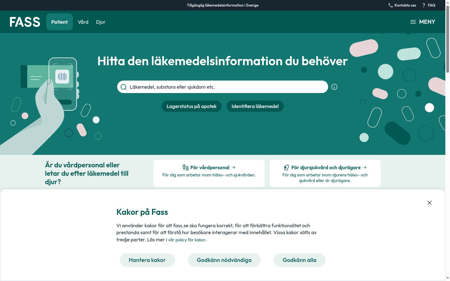 Screenshot des Einwilligungsbanners vor jeglicher Interaktion