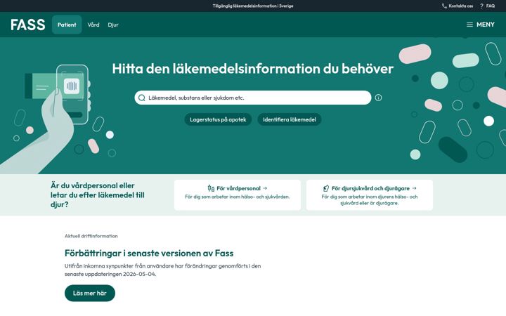 Screenshot of fass.se