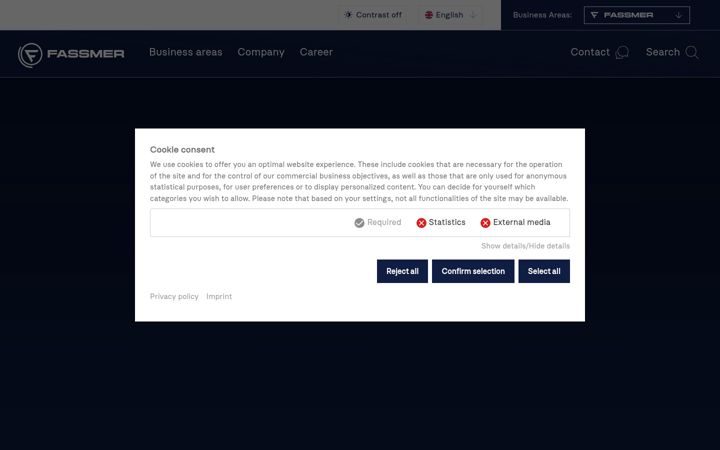 Screenshot of fassmer.de