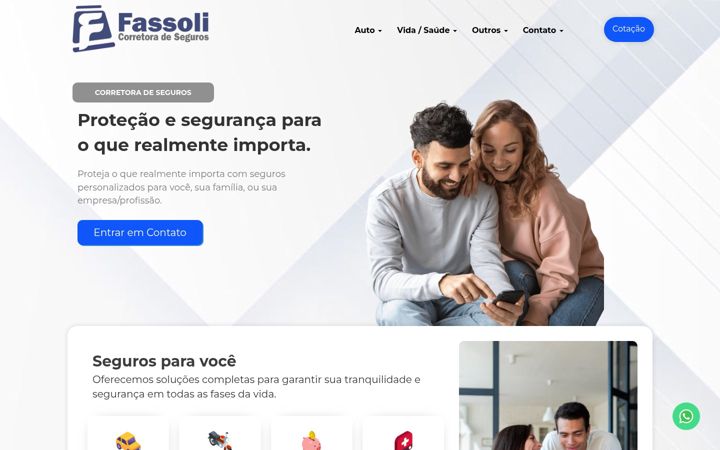 Screenshot of fassoliseguros.com.br