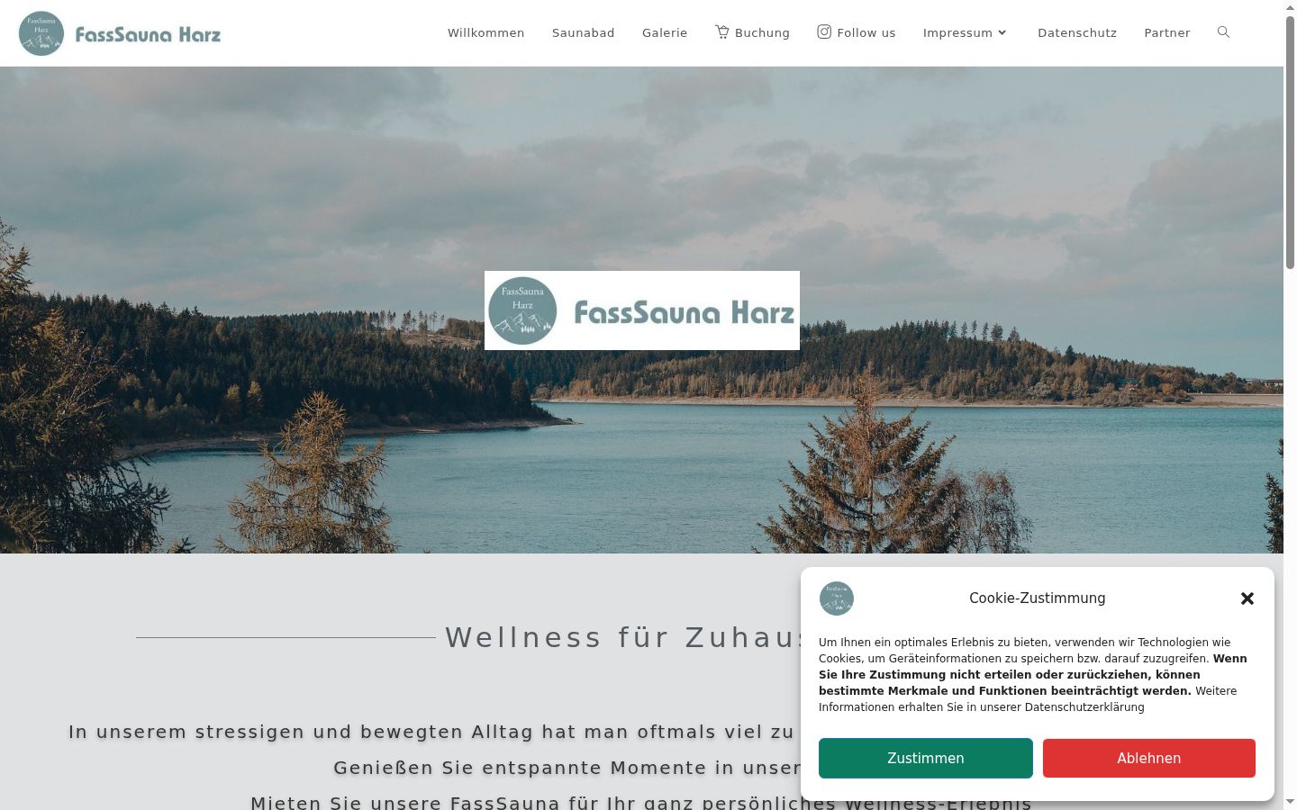 Screenshot des Einwilligungsbanners vor jeglicher Interaktion